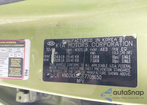 2014 Kia Soul ! z USA, uszkodzony, nr VIN KNDJX3A52E7708650